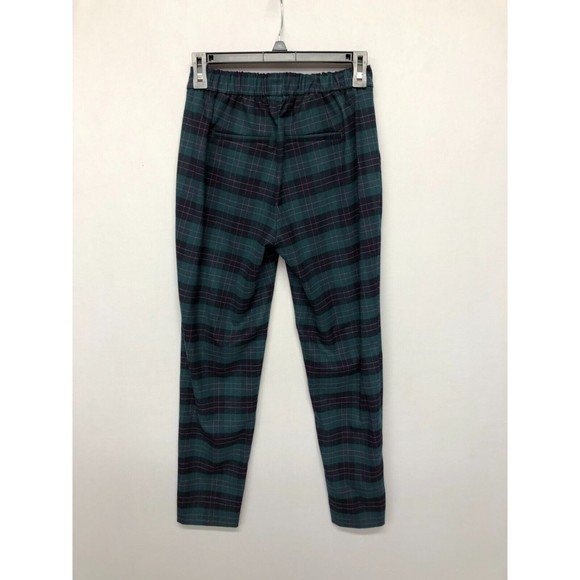 Banana Republic Women Pull On Hayden Pants Size 0 Green Plaid M118 -7 - Picture 13 of 15